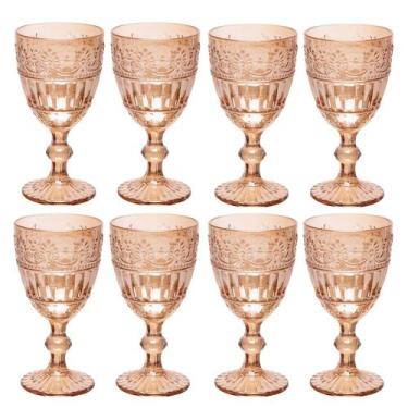 Imagem de Jogo 8 Taça de Cristal Ecológico para Água e Suco Mauve 320ml Âmbar Wo