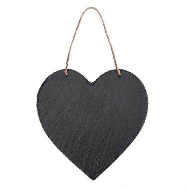 Imagem de Placa de pendurar para lousa ACKEIVTO ardósia decoração de parede rústica preta para cozinha, casamento, banheiro, jardim ao ar livre, placas de despensa, love