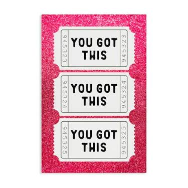 Imagem de Stupell Industries You Got This Pink Ticket Stubs Canvas Wall Art, design by Lettered and Lined, 76 x 50 cm