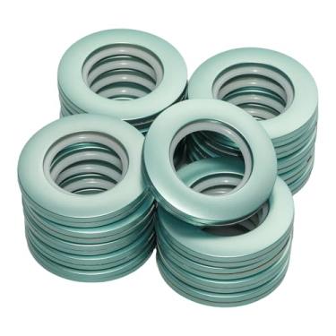 Imagem de Adyoney 20 argolas de cortina de plástico ABS azul pavão, anéis de ilhó de cortina, anéis redondos, diâmetro interno 1-9/40.6 cm, diâmetro externo 2,91" (74 mm), para varões de cortina de janela