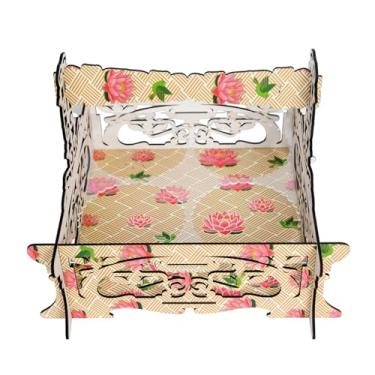 Imagem de Cesto decorativo multiuso dobrável com corte a laser em MDF, 25 x 20 cm, para festivais, casamentos, corporativos e aniversários, design floral de acrílico elegante (1)