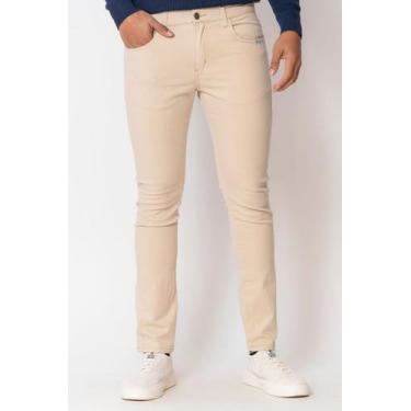 Imagem de Calça Masculina Sarja Angeles Flex Polo Wear Bege Claro, Bege claro, 4
