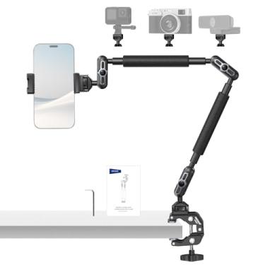Imagem de Neewer Braço mágico de 56 cm com braçadeira C de mesa, suporte para câmera aérea com braço articulado para microfone boom de 1/10.2 cm 3/20.3 cm Roscas para ARRI, suporte de mesa para microfone de