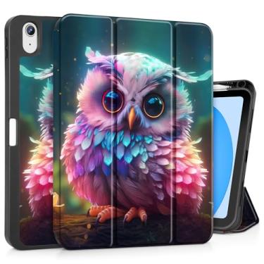 Imagem de Tuiklol Capa para iPad de 11 polegadas (chip A16) 2025 geração 11ª / iPad 11 polegadas 2022 10ª geração, suporte fino para lápis com capa traseira de TPU e suporte de três dobras e despertar/hibernar