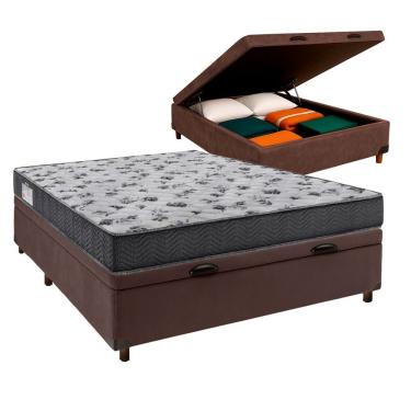 Imagem de Colchão Casal D33 + Bau Marrom - Iso100 Ortobom