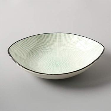 Imagem de Prato de serviço em estilo japonês, prato de cerâmica para uso doméstico, personalidade criativa, placa de jantar colorida, prato quadrado, 20 cm, prato de arroz (cor: Médio)