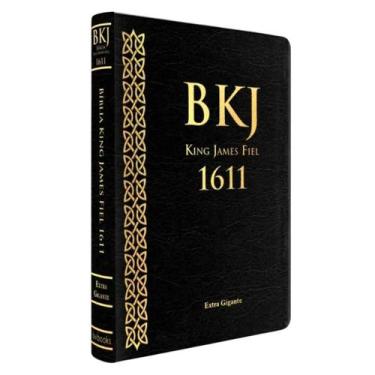 Imagem de Bíblia King James 1611 Letra Extra Gigante Capa Luxo Preta Leitura con