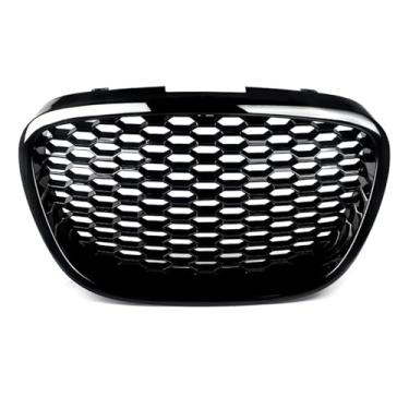 Imagem de QCBQBI [Substituição] Grade de malha de favo de mel frontal sem crachá para assento para Leon MK2 1P para Altea para Toledo Mk3 2004-2009 Grade de para-choque dianteiro (cor: preto brilhante)