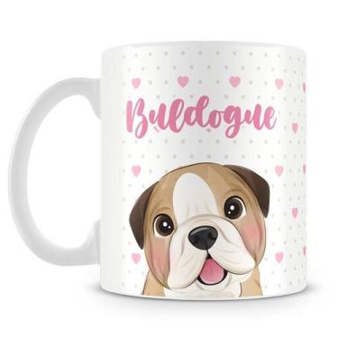 Imagem de Caneca Personalizada Filhotes de Buldogue - Porcelana Brilhante - Amo 