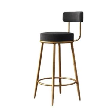 Imagem de hezhuhe2258 Cadeira de bar, balcão, ferro forjado, minimalista, casa com encosto, preto alto (pequeno)