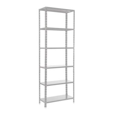 Imagem de Estante Industrial 6 Prateleiras Aço - Estante Organizadora Multiuso 198cm para Sala, Lavanderia e Escritório (CINZA)