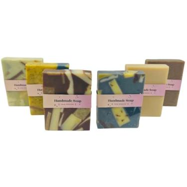 Imagem de Sabonete natural vegano sem perfume prensado a frio para mãos e corpo para pele sensível - óleo de coco nutritivo e suave (pacote com 6)