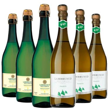 Imagem de Kit 3 Vinhos Frisantes Vele Al Vento Lambrusco +  3 Lambrusco Dolce