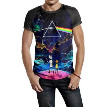 Imagem de Camiseta Raglan Masculina Rick And Morty  Pink Floyd Ref:44 - smoke, P