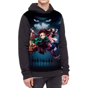 Imagem de Moletom Com Capuz Anime Kimetsu No Yaiba Ref:564 - smoke, Preto, G