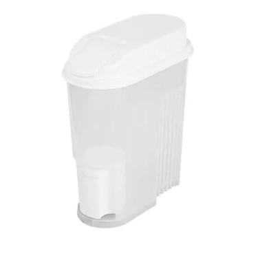 Imagem de Pote Porta Ração De Cachorro Com Dosador Nitron Liso Branco