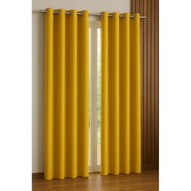 Imagem de Cortina Oxford Premium Para Sala E Quarto(Amarelo,2.20mt LARGURA x 1.40mt ALTURA)