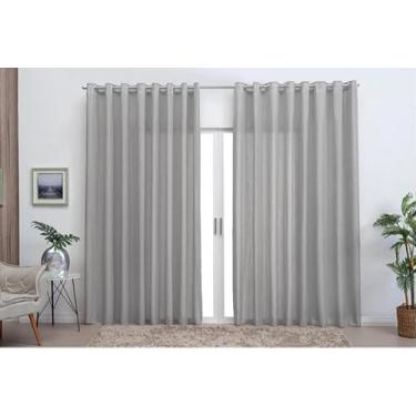 Imagem de Cortina Voil Linho -Gaze Decorativa Para Sala, Quarto E Varanda(Cinza,6,00x2,10)