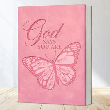 Imagem de Caderno de borboleta cristã versículo bíblico God Says You Are Journal Presentes inspiradores para mulheres irmã filha amiga