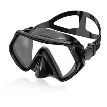 Imagem de Máscara de mergulho com snorkel, máscara de snorkel de natação anti-neblina, lente ultratransparente com óculos de vidro temperado de visão ampla para adultos, com cobertura de nariz para mergulho