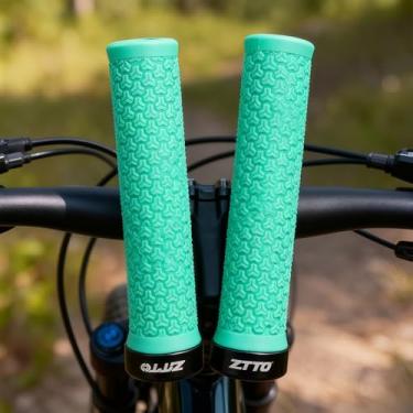 Imagem de Punhos de guidão de bicicleta, alças de borracha para mountain bike, para bicicleta dobrável Beach Cruiser, confortável e antiderrapante, azul bianchi