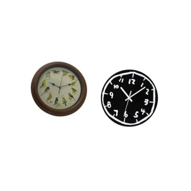 Imagem de Fenteer Relógio de Parede Acrílico Elegante com Canto de Pássaros, Ornamento, Arte Minimalista Moderna, Relógio Decorativo Redondo Silencioso para Sala de Jan
