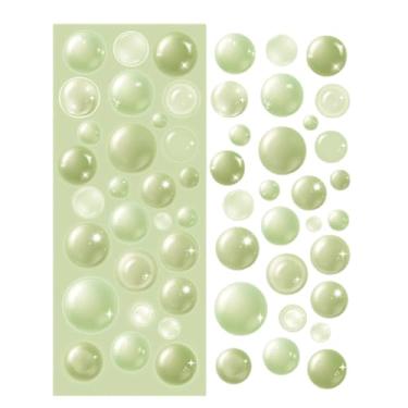 Imagem de Adesivos de bolha verde – Adesivos redondos autoadesivos transparentes feitos à mão para agendas, agendas e decoração de vidro