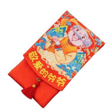 Imagem de Generic Calendário chinês HongBao 2025 bolso vermelho palavras de bênção bolsos vermelhos da sorte requintado primavera (estilo E para vovô)