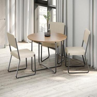 Imagem de Conjunto 4 Cadeiras de Jantar Next Tecido Corriente Est.Preta - Compac