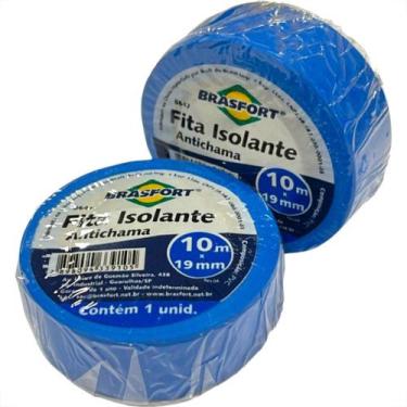 Imagem de Fita Isolante Brasfort 10M Azul - 8647 - Kit C/10 Pecas - BRASFORT / B