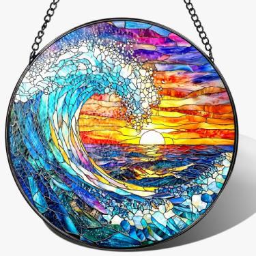 Imagem de Janela de vitral pendurada em Pauyadu 20cm Sea Waves