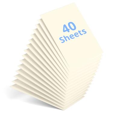 Imagem de Cartolina creme, 40 folhas, 21 x 28 cm, peso premium, 200 g/m², papel para impressora, artesanato, material escolar, cartões de convites