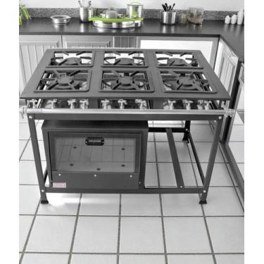 Imagem de Fogão Industrial 6 Bocas QS/QD 40X40 P8 com Forno Leona - Mr Fogões