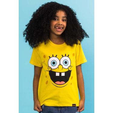 Imagem de Camiseta Infantil Bob Esponja Rostinho - Piticas, 10, Amarelo, Menino