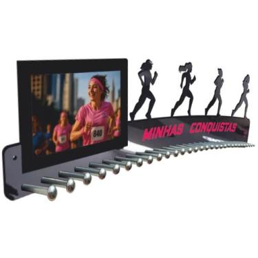 Imagem de Organizador para Medalhas Corrida de Rua Feminino com Porta Retrato 61