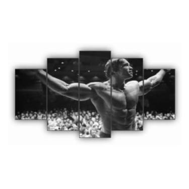 Imagem de Kit quadro decorativo 5 peças 95x60cm Arnold Academia Gym