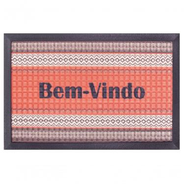 Imagem de Capacho Fenice Estampado Borda Etnica Coral 59x39cm - Uzoo Tapete Fenice Estampado 59x3...