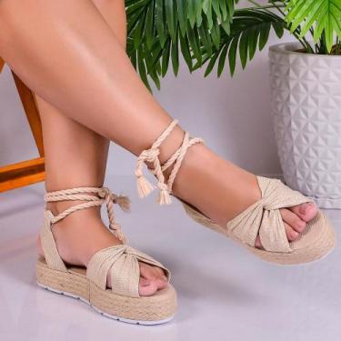 Imagem de Sandalia Feminina FlatForm de Amarrar Corda Original Plataforma Samdar