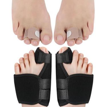 Imagem de Kit 4 peças tratamento joanete protetor contra dores no pé - SWG, PRET