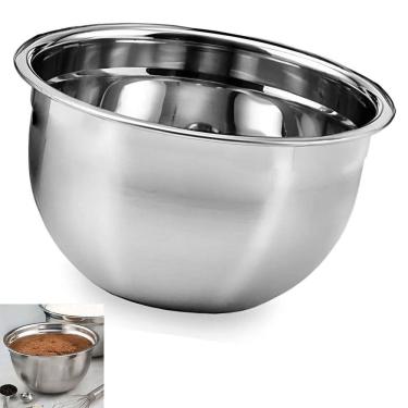 Imagem de Tigela Inox Bowl Bacia Cumbuca Receita Preparo Armazenamento Casa Restaurante Lanchonete Multiuso Versatil