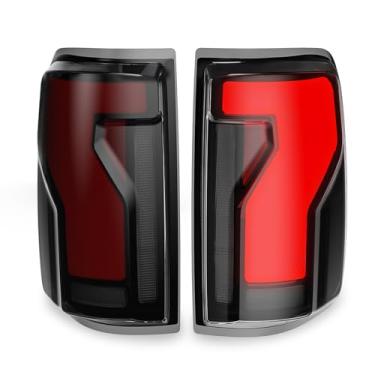 Imagem de OKSIWA Luzes traseiras Sequenciais Full LED Lucky 7 para Ford F150 2004-2008, com sequência de inicialização, conjunto de luzes traseiras de freio reverso, luz traseira de lente fumê