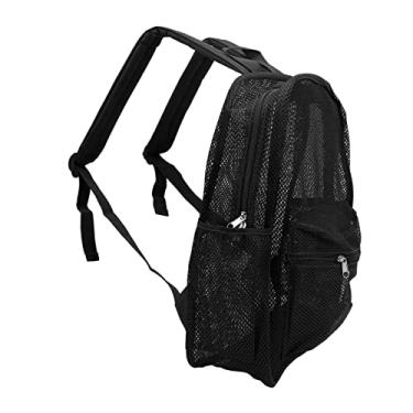 Imagem de Mochila de Malha para Malha Pesada Grande Capacidade de Grande Capacidade, Veja Através da Mochila para Estudante Universitário de Esportes de Praia de Natação (Preto)