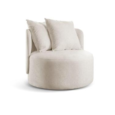 Imagem de Poltrona Redonda Orgânica Moon linho Nude 100