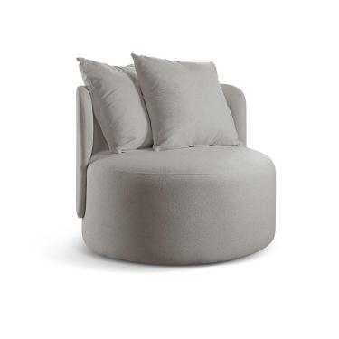 Imagem de Poltrona Redonda Orgânica Moon bouclé Cinza 401