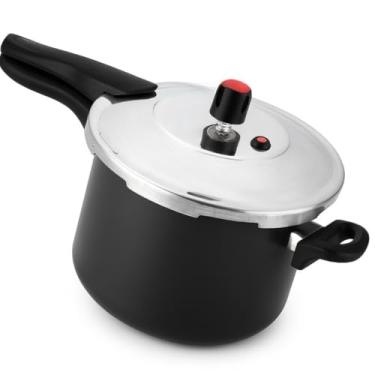 Imagem de Panela de PressãO de AçO InoxidáVel de 4,5 Litros Para Uso DoméStico, Com Interior Antiaderente Para Facilitar a Limpeza, Completa Com Tampa Externa Cinza.(Cinza)