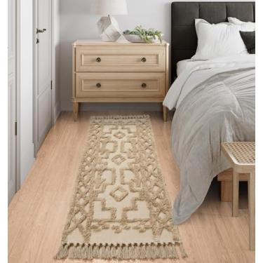 Imagem de Uphome Corredores Boho para corredores de 6 cm x 20 cm, tapete lavável para corredor de entrada de fazenda, tapetes de corredor de quarto tufados de algodão, tapete estético tribal boêmio para porta
