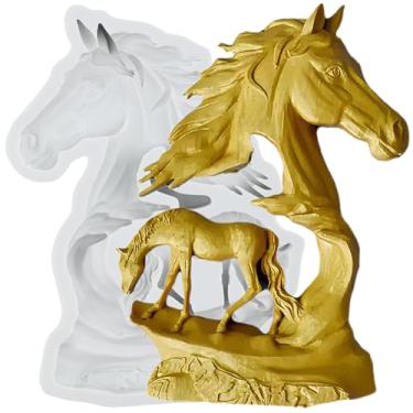 Imagem de MYPRACS Molde de silicone para fondant de cavalo para decoração de bolo de açúcar topo de cupcake pasta de goma de chocolate argila de polímero