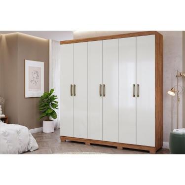 Imagem de Guarda Roupa Casal 6 Portas E 3 Gavetas Clara Cinamomo-off White - Panan