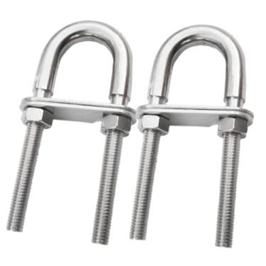 Imagem de 2Pcs Marine Boat Stern Bow Eye Tie Down U Bolts Dispositivos de reboque de esqui aço inoxidável para iate externo Esportes ao ar livre Passeios de