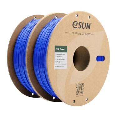 Imagem de eSUN Filamento básico PLA 1,75 mm, carretel de 1 kg (1 kg) impressão de alta velocidade Filamento PLA para impressora 3D, projetado para impressão rápida, pacote com 2 azuis